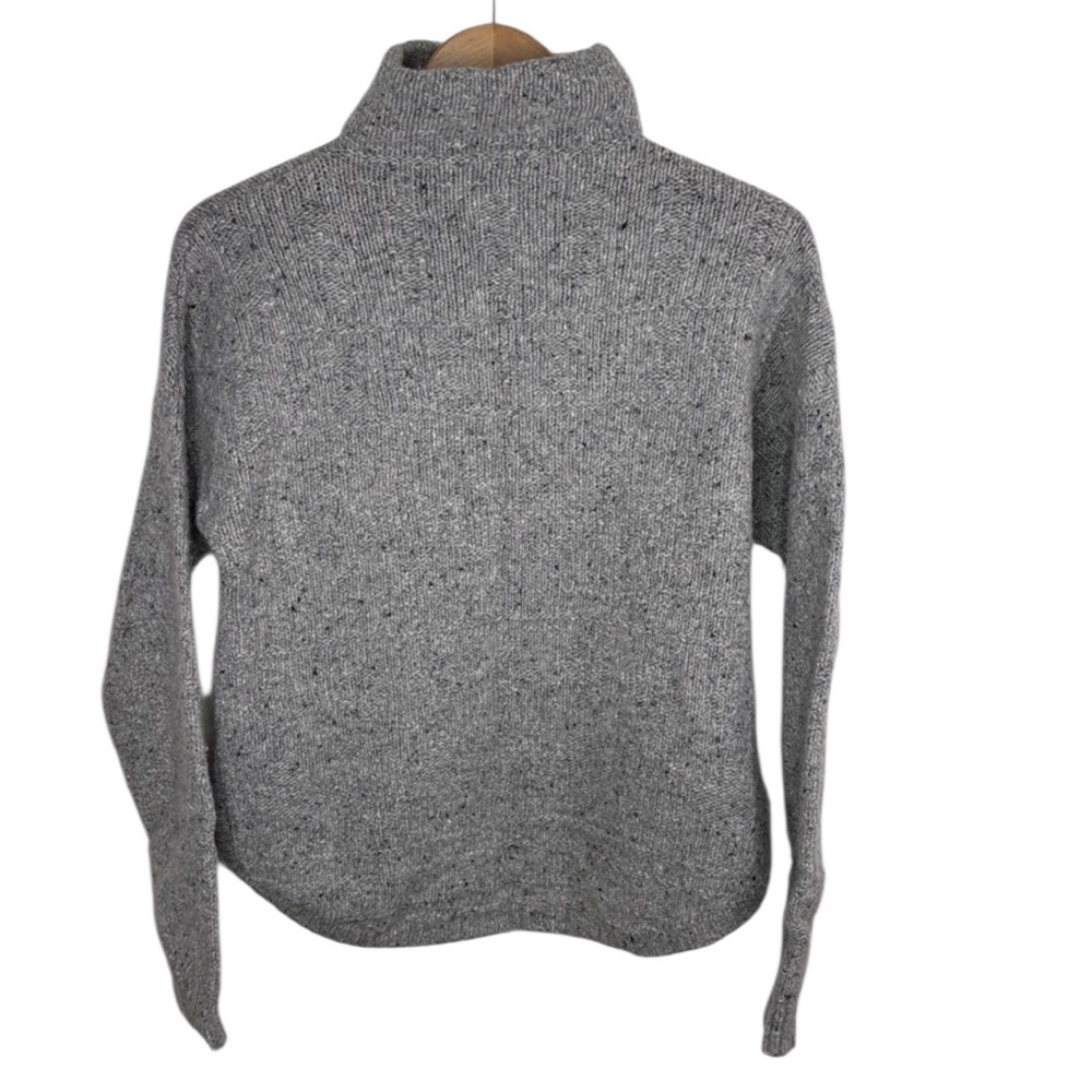 Sherpa Grey Merino Wool Alpaca Mock Neck Sweater Women Size M - Picture 6 of 6
